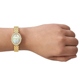 Tory Burch Oval Mother of Pearl Dial Gold Steel Strap Watch for Women - TBW6034 Authentic Buy Shop Now