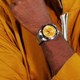 Hugo Boss Runner 3H Orange Dial Silver Steel Strap Watch for Men - 1514206 Authentic Buy Shop Now