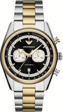 Emporio Armani Racer Chronograph Black Dial Two Tone Steel Strap Watch for Men - AR11678 Authentic Buy Shop Now
