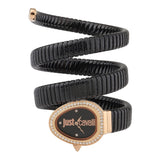 Just Cavalli Doppio Black Dial Black Steel Strap Watch for Women - JC1L163M0045 Authentic Buy Shop Now