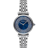 Emporio Armani Gianni T-Bar Blue Dial Silver Steel Strap Watch for Women - AR11627 Authentic Buy Shop Now