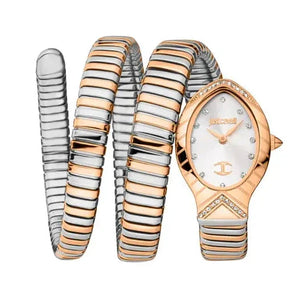 Just Cavalli Classico Lungo White Dial Two Tone Steel Strap Watch for Women - JC1L248M0075 Authentic Buy Shop Now