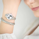 Just Cavalli Twined Mother of Pearl Dial Silver Steel Strap Watch for Women - JC1L305M0015 Authentic Buy Shop Now
