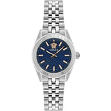 Versace V-Code Analog Blue Dial Silver Steel Strap Watch for Women - VE8I00324 Authentic Buy Shop Now