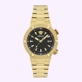 Versace Greca Logo Quartz Black Dial Gold Steel Strap Watch for Men - VE8G00624 Authentic Buy Shop Now