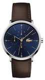 Lacoste Moon Multifunction Blue Dial Brown Leather Strap Watch for Men - 2010976 Authentic Buy Shop Now
