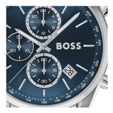 Hugo Boss Grand Prix Chronograph Blue Dial Silver Steel Strap Watch for Men - 1514226 Authentic Buy Shop Now