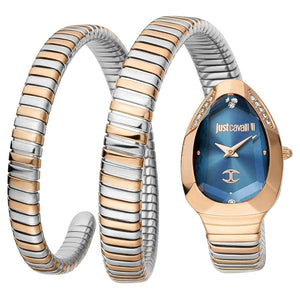 Just Cavalli Glam Evo 4 Blue Dial Two Tone Steel Strap Watch for Women - JC1L209M0085 Authentic Buy Shop Now