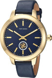 Tory Burch Collins Quartz Blue Dial Blue Leather Strap Watch for Women - TBW1203 Authentic Buy Shop Now