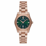 Emporio Armani Federica Analog Green Dial Rose Gold Steel Strap Watch for Women - AR11639 Authentic Buy Shop Now