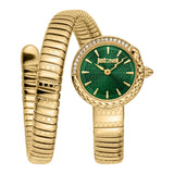 Just Cavalli Enchanting Green Dial Gold Steel Strap Watch for Women - JC1L301M0035 Authentic Buy Shop Now