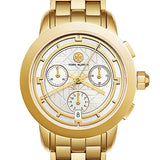 Tory Burch Classic Chronograph White Dial Gold Steel Strap Watch for Women - TBW1032 Authentic Buy Shop Now