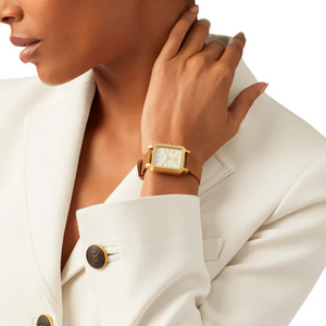 Tory Burch Robinson White Dial Brown Leather Strap Watch for Women - TBW1503 Authentic Buy Shop Now