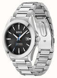 Hugo Boss Strike Black Dial Silver Steel Strap Watch for Men - 1514170 Authentic Buy Shop Now
