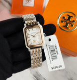 Tory Burch Robinson White Dial Two Tone Steel Strap Watch for Women - TBW1509 Authentic Buy Shop Now