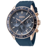 Hugo Boss Runner Chronograph Blue Dial Blue Silicone Strap Watch for Men - 1514169 Authentic Buy Shop Now