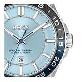 Hugo Boss Runner 3H Light Blue Dial Silver Steel Strap Watch for Men - 1514207 Authentic Buy Shop Now