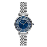 Emporio Armani Gianni T-Bar Blue Dial Silver Steel Strap Watch for Women - AR11627 Authentic Buy Shop Now