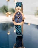 Just Cavalli Diversa Snake Blue Dial Blue Leather Strap Watch for Women - JC1L321L0055 Authentic Buy Shop Now