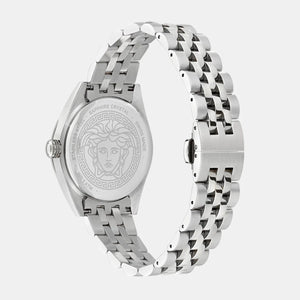 Versace V-Code Analog Blue Dial Silver Steel Strap Watch for Women - VE8I00324 Authentic Buy Shop Now