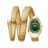 Just Cavalli Serpente Metallica Green Dial Gold Steel Strap Watch for Women - JC1L224M0045 Authentic Buy Shop Now