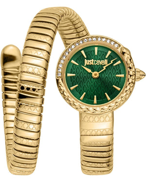 Just Cavalli Enchanting Green Dial Gold Steel Strap Watch for Women - JC1L301M0035 Authentic Buy Shop Now