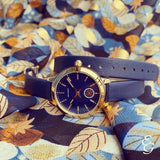Tory Burch Collins Quartz Blue Dial Blue Leather Strap Watch for Women - TBW1303 Authentic Buy Shop Now