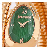 Just Cavalli Glam Evo 9 Green Dial Rose Gold Steel Strap Watch for Women - JC1L224M0055 Authentic Buy Shop Now