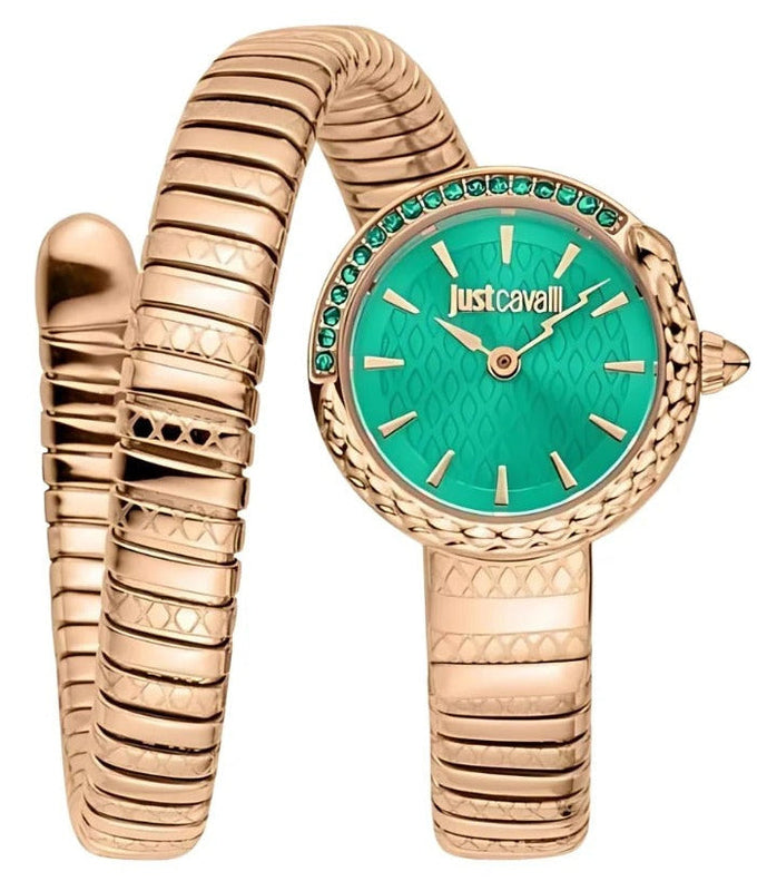 Just Cavalli Enchanting Green Dial Rose Gold Steel Strap Watch for Women - JC1L301M0055 Authentic Buy Shop Now