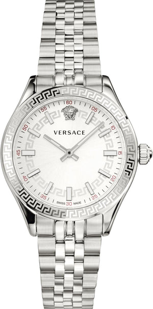 Versace Hellenyium Quartz White Dial Silver Steel Strap Watch for Women - VEHU00320 Authentic Buy Shop Now