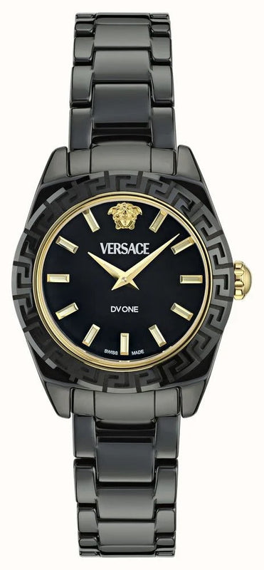 Versace DV One Mini Black Dial Black Steel Strap Watch for Women - VE9F00124 Authentic Buy Shop Now