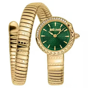 Just Cavalli Enchanting Green Dial Gold Steel Strap Watch for Women - JC1L301M0035 Authentic Buy Shop Now