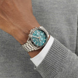 Hugo Boss Strike Chronograph Green Dial Silver Steel Strap Watch for Men - 1514241 Authentic Buy Shop Now