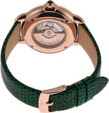 Emporio Armani Mia Meccanico Mother of Pearl Dial Green Leather Strap Watch for Women - AR60073