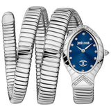 Just Cavalli Classico Lungo Blue Dial Silver Steel Strap Watch for Women - JC1L248M0015