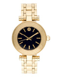 Tory Burch Classic T Black Dial Gold Steel Strap Watch for Women - TBW9010 Authentic Buy Shop Now