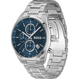 Hugo Boss Grand Prix Chronograph Blue Dial Silver Steel Strap Watch for Men - 1514226 Authentic Buy Shop Now