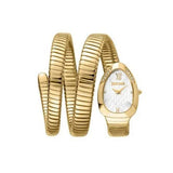 Just Cavalli Serpente Metallica White Dial Gold Steel Strap Watch for Women - JC1L224M0035 Authentic Buy Shop Now