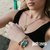 Just Cavalli Serpente Metallica Green Dial Gold Steel Strap Watch for Women - JC1L223M0035 Authentic Buy Shop Now