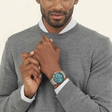 Hugo Boss Strike Chronograph Green Dial Silver Steel Strap Watch for Men - 1514241 Authentic Buy Shop Now