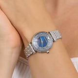 Emporio Armani Gianni T-Bar Blue Dial Silver Steel Strap Watch for Women - AR11627 Authentic Buy Shop Now