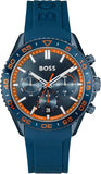 Hugo Boss Runner Chronograph Blue Dial Blue Silicone Strap Watch for Men - 1514142 Authentic Buy Shop Now
