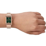 Emporio Armani Genni Green Dial Rose Gold Steel Strap Watch for Women - AR11641 Authentic Buy Shop Now