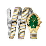 Just Cavalli Classico Lungo Green Dial Two Tone Steel Strap Watch for Women - JC1L248M0065 Authentic Buy Shop Now