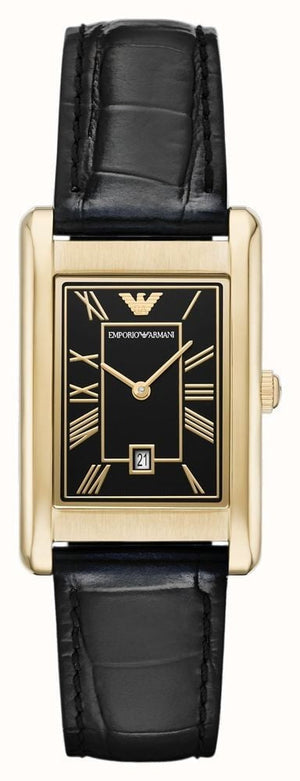 Emporio Armani Gino Black Dial Black Leather Strap Watch for Men - AR11666 Authentic Buy Shop Now