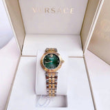 Versace Daphnis Quartz Green Dial Two Tone Steel Strap Watch for Women - VEOCA0424 Authentic Buy Shop Now