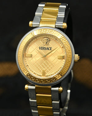 Versace Reve Analog Gold Dial Two Tone Steel Strap Watch for Women - VE8B00324 Authentic Buy Shop Now