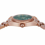 Emporio Armani Federica Analog Green Dial Rose Gold Steel Strap Watch for Women - AR11639 Authentic Buy Shop Now