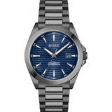 Hugo Boss Strike Blue Dial Gunmetal Grey Steel Strap Watch for Men - 1514175 Authentic Buy Shop Now