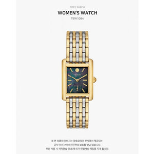 Tory Burch Eleanor Mother of Pearl Black Dial Two Tone Steel Strap Watch for Women - TBW1084 Authentic Buy Shop Now